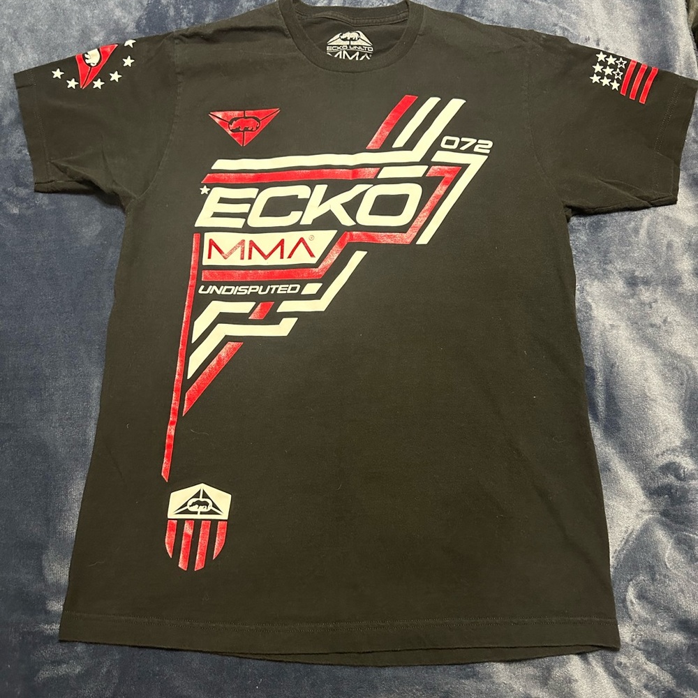 Ecko Unlimited Black and Red Short Sleeve Tee with Bold Logo